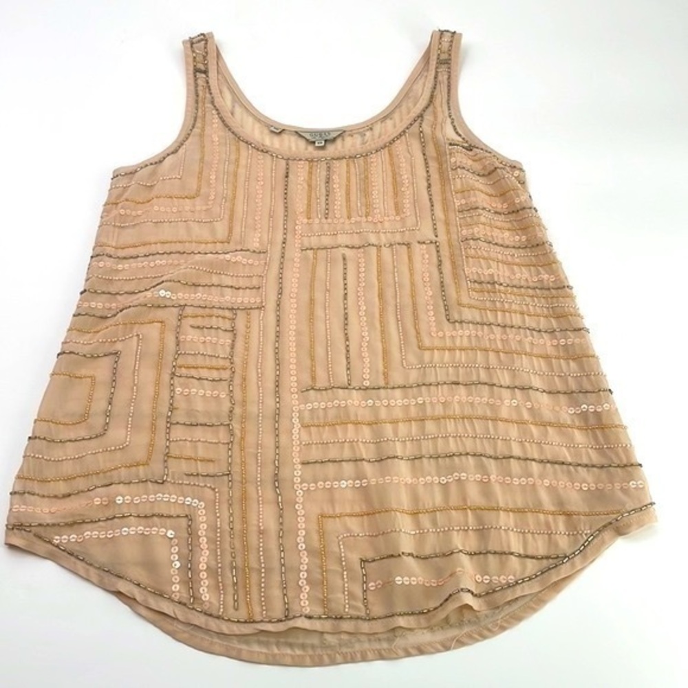 UEC Guess nude color sequin tank top size XS
